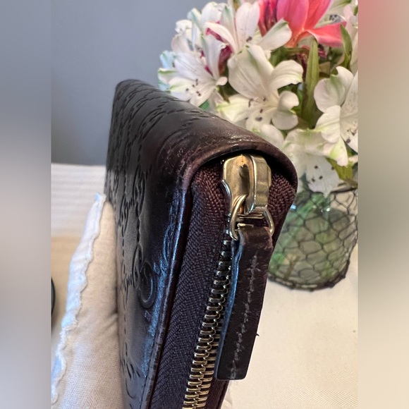 GUCCI Guccissima Chocolate Brown Long Zippy Zip Around Wallet | EUC - Picture 3 of 9
